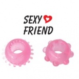 Набор из 2-х эрекционных колец розового цвета Sexy Friend 